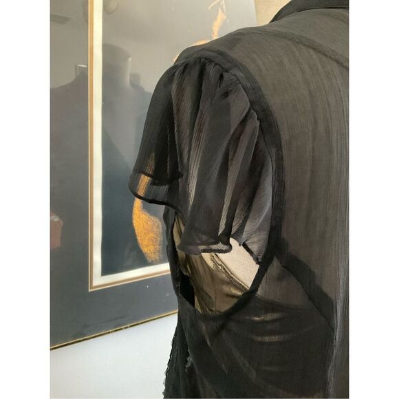 Sheer Lilly Lou button up blouse, sz - Picture 7 of 14